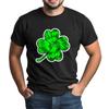 St. Patrick's Adult  Green Crew-neck Short-sleeved Printed Green Three-leaf T-shirt
