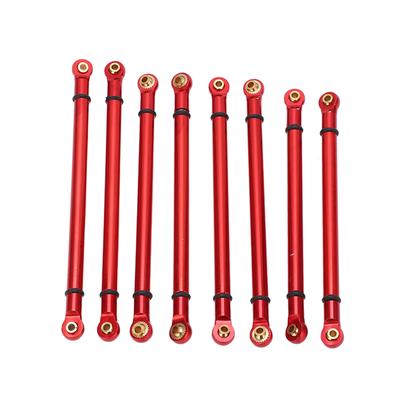 8pcs M3 Aluminum Alloy Link Rod Linkage Set for Axial SCX10 RC Crawler Car Upgrade PartsX006R Red