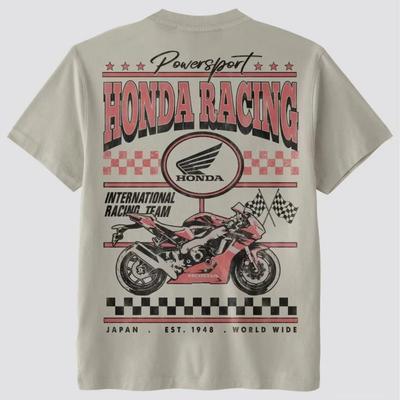 Honda Racing Vintage Powersport Nadměrné Tričko, Grafické Tričko s Motocyklovým Týmem z Japonska, Unisex Ležérní Vrchní Díl