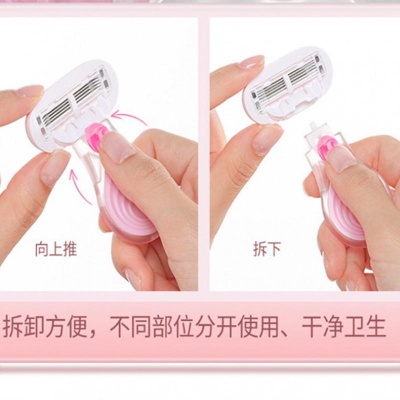 5PCS Women Safety Razor Blades 5-Layer Stainless Steel Blades for Face/ Leg/ Armpit/ Bikini Beauty Hair Removal Shaving Portable Lady Manual Shaver