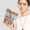 Rainbow Striped Cowhide Handmade Woven Bag Seaside Vacation Messenger Leather Bucket Bag