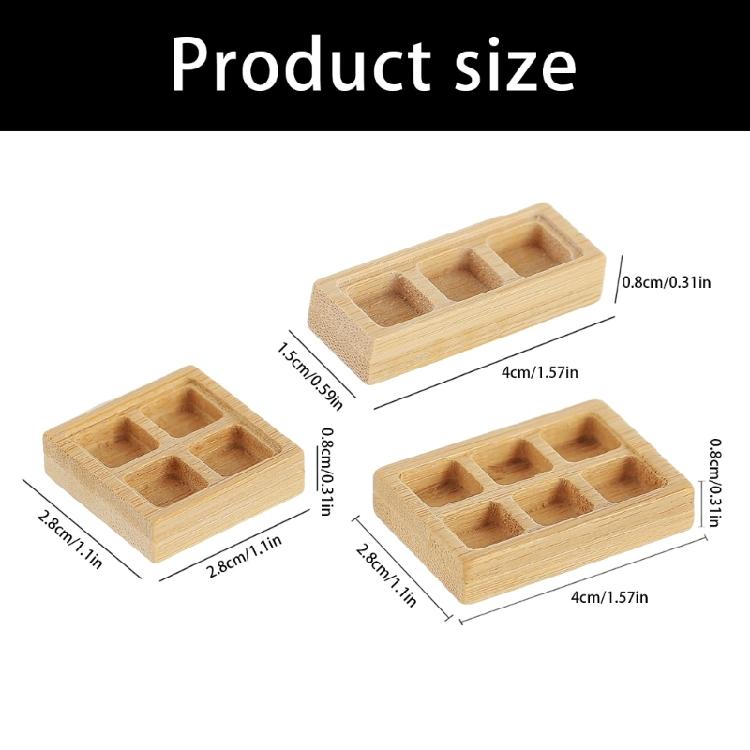 Simple Wood Grid Organizer For Dollhouses Accessories Interactive Pretend Play Toy