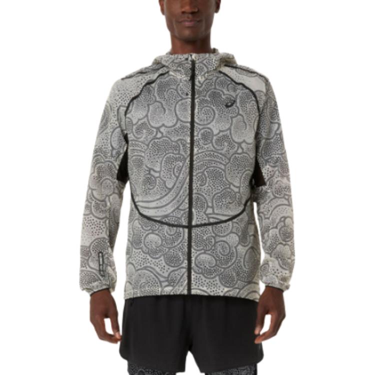 Asics Pattern Printed Hooded Long Sleeve Jacket Men jackets 2011D434-001 M