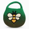 Water Felted Bee Bag – One Handle with Magnet – Garden Greens