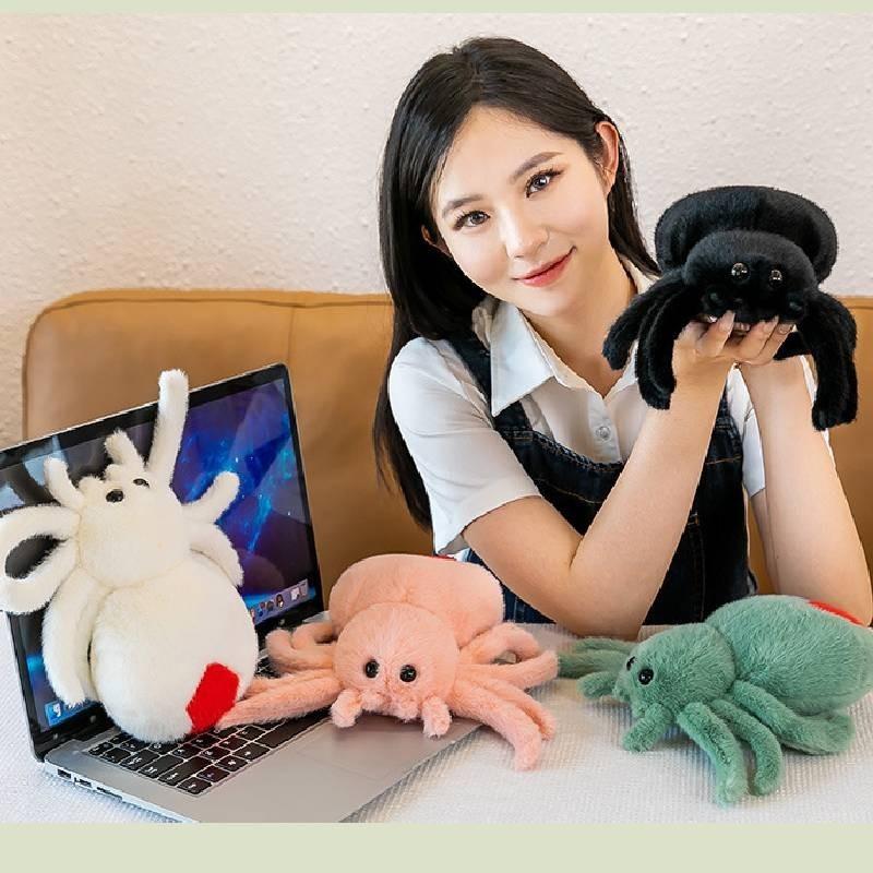 Cute Spider Plush Toy Doll For Kids Halloween Prank Prop Stuffed Animal Companion