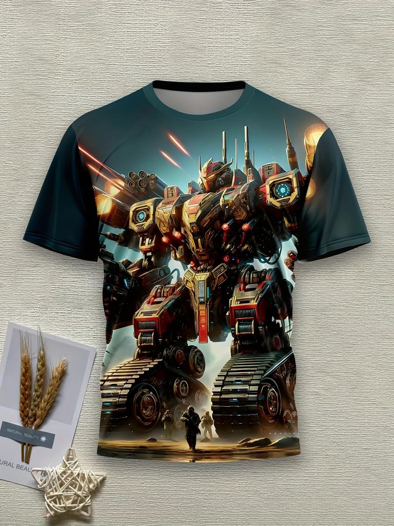 Boys Transformers Bumblebee Optimus Prime All Over Print T Shirt Children Casual Short Sleeve Tops