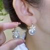 White Pearl Flower Earrings - Elegant High-End Luxury Fashion for Autumn/Winter