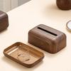 Imitation Walnut Wood Grain Chinese Tissue Box, Living Room Dining Table Office Desktop High-end Paper Drawer Box
