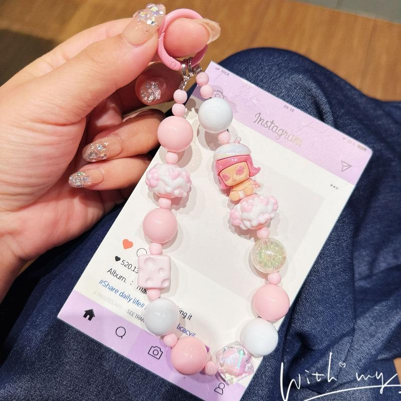 Ручная роспись Бисерная Мультяшная Кукла Цепочка для Мобильного Телефона Подвеска для Мобильного Телефона Зажим на Заднюю Панель Слепой Бокс Брелок Подвеска