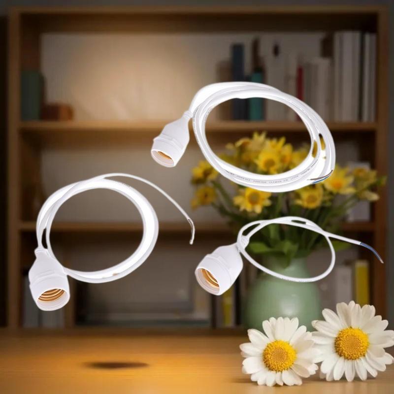 Outdoor Waterproof E27 Lamp Holder with Power Cord Socket Industrial Farm Screw String Light Connector 20/30/50/100/200CM