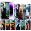 Anime Cat Rain Animal Soft Cover for iPhone 16 17 Air 15 14 Pro Max 16E Phone Case 13 Mini 12 11 7 SE 8 Print Pattern Fit Cases