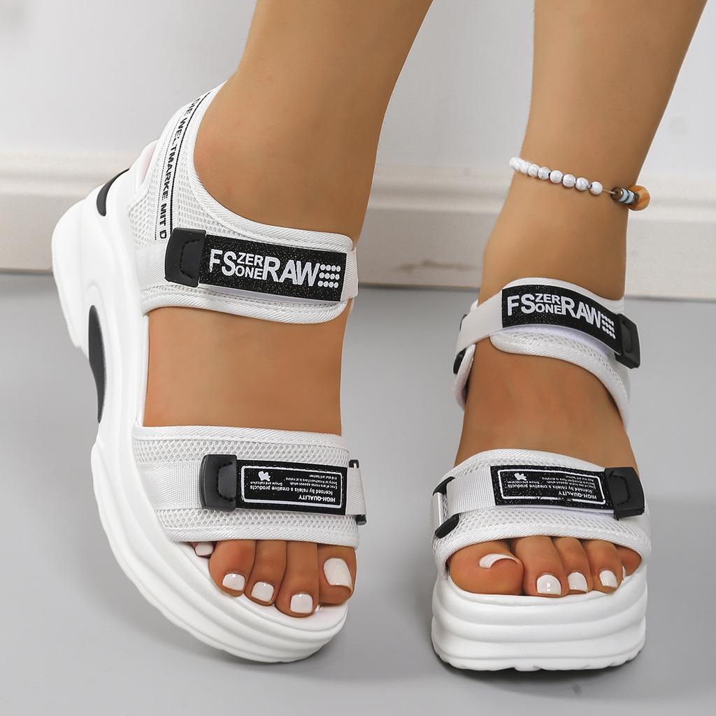 2025 New Women Sport Sandals Slope Heel Elevated Platform Shoes Girls Outdoor Leisure High Heeled Fish Mouth Sandals
