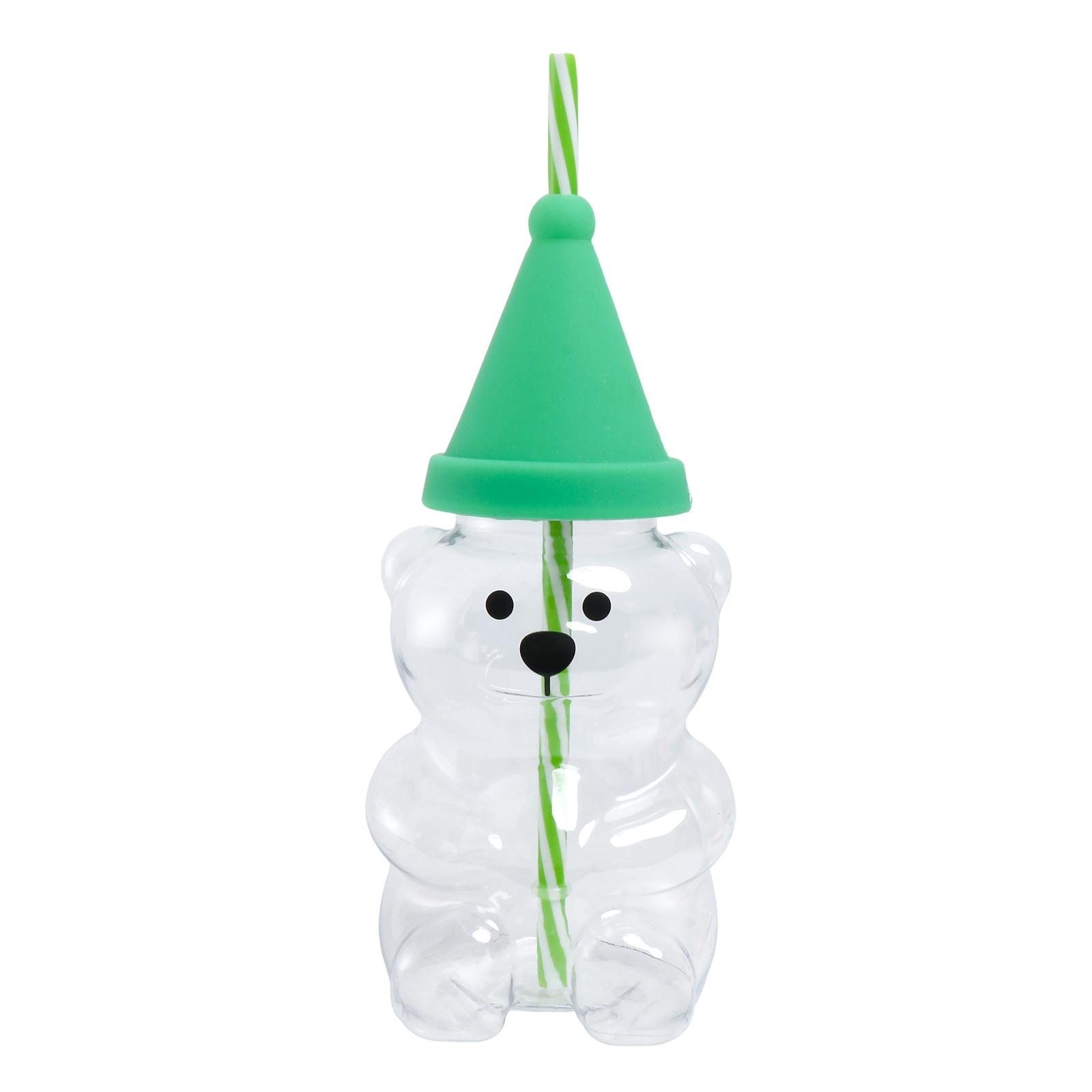 Bear Straw Cup Cute Bear Glass Cup Household Juice & Beverage Cup One Size