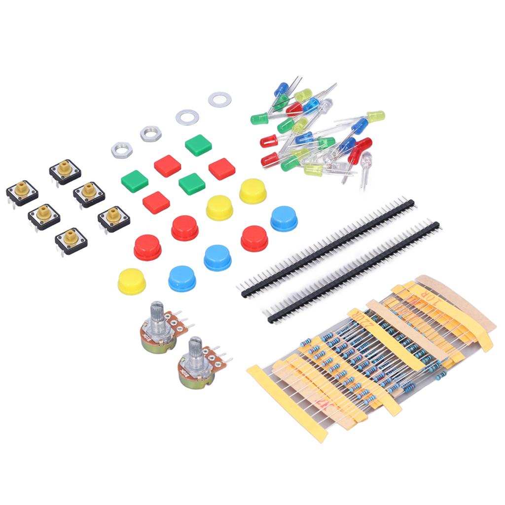 Electronics Components Kit Resistors LEDs Switch Potentiometer Compatible with for Raspberry Pi