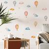 4 Sheets Hot Air Balloons Wall Stickers, Watercolor Hot Air Balloon Clouds Stars Peel And Stick Wall Decal for Nursery, Kids Room, Playroom