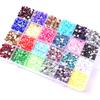 24-Grid Resin Flat-Bottomed Diamond Box Jelly Silver-Plated Bottom Set Diy Nail Drill Beauty Mobile Phone Case Jewelry Accessories