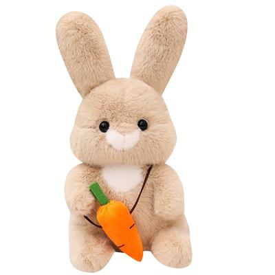 Stuffed Rabbit Plush Toy Sitting Small Stuffed Animal Carrot Rabbits Plush Doll Plushies for Girls Cute Stuffed Animal Carrot