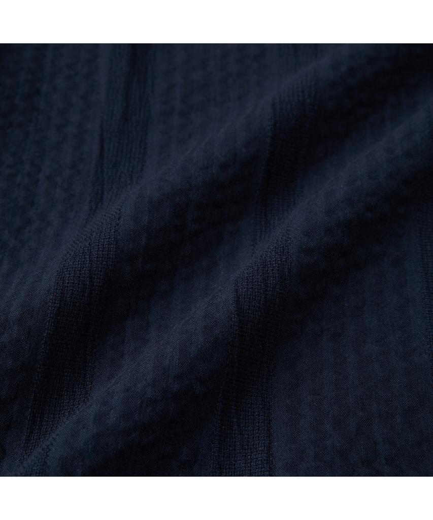 Henlikoteun [Imported Fabric] Open Collar Seersker Shirt (Comfort Fit) Ahsam26601Nyx