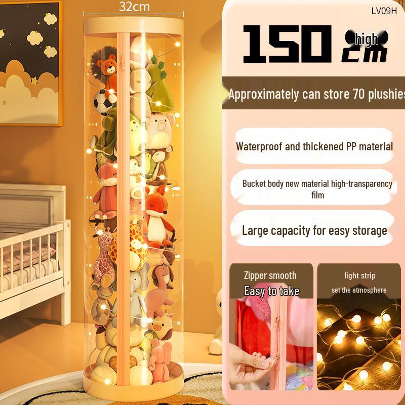 Plyschdocka Förvaringskorg med Dragkedja - Genomskinlig Gosedjursorganisatör