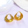 Gold-Plated Geometric Textured Silver Earrings: High-End Irregular Ear Studs, Light Luxury Design.