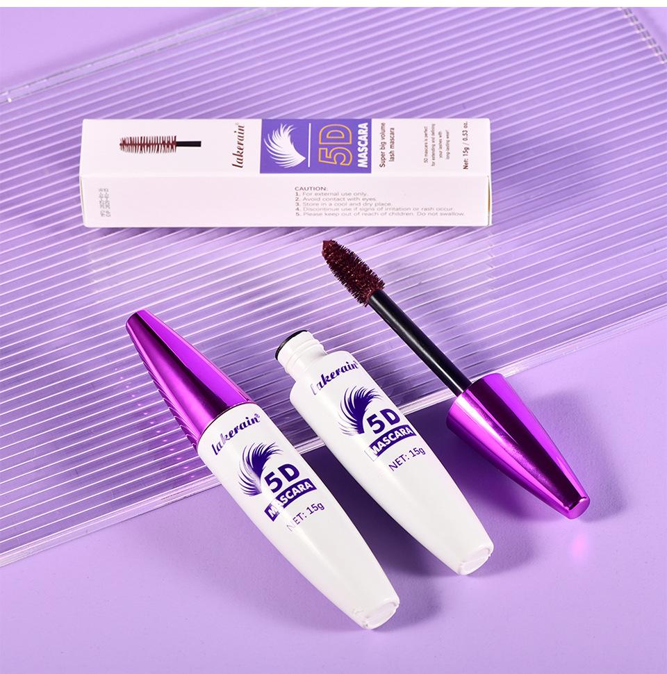 5D Volume Lash Mascara Vodeodolná a dlhotrvajúca prírodná zhusťujúca rýchloschnúca maskara na predlžovanie rias