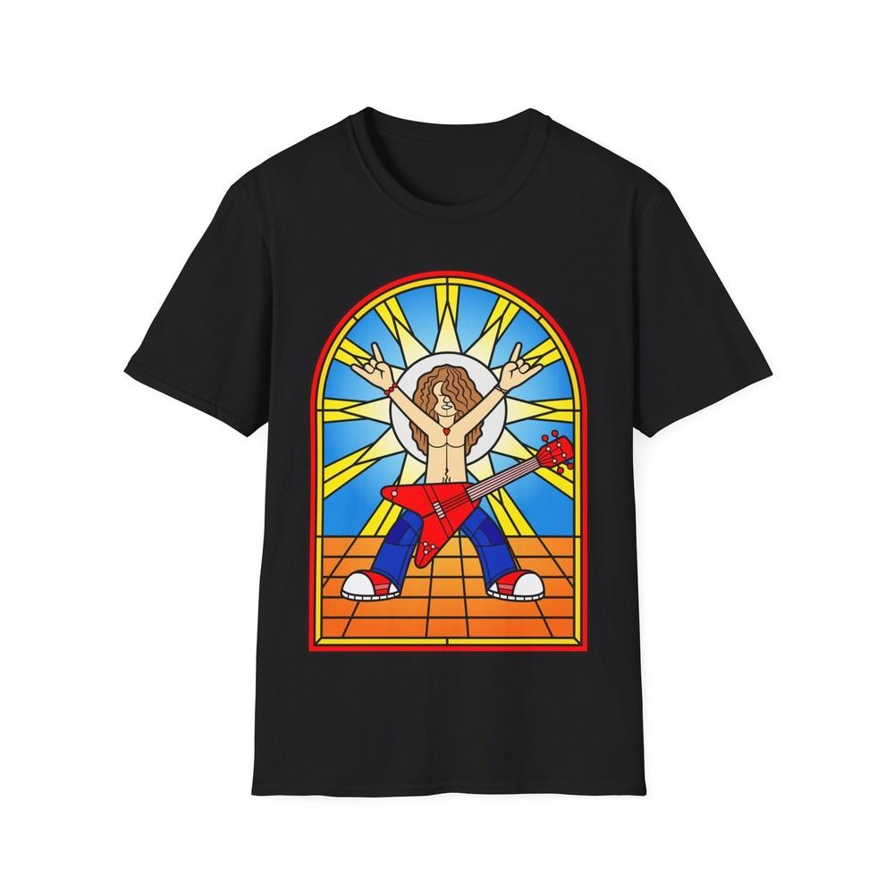 Stained Glass Guitarist T-Shirt, Musician Tee, Rock Band Shirt, Unisex Softstyle