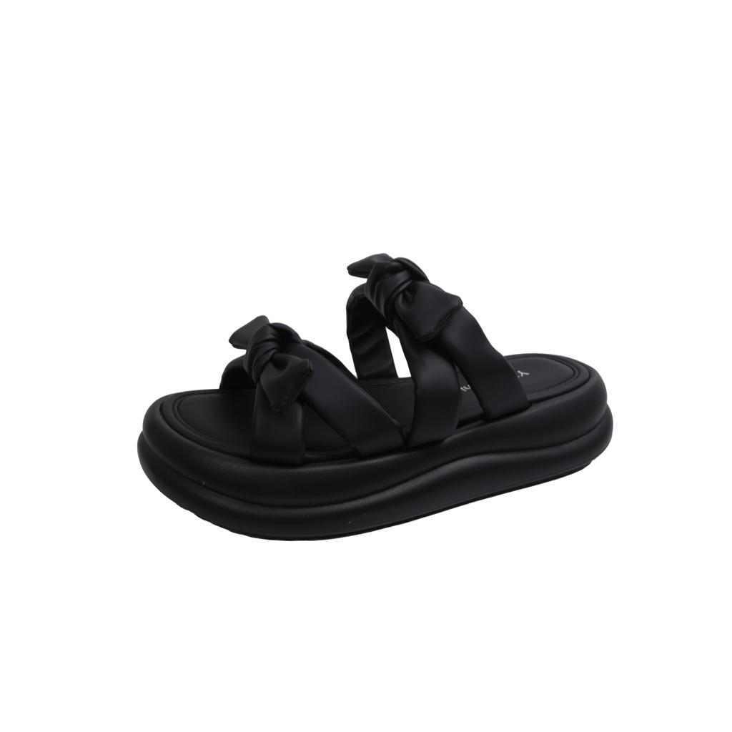 Fashion Aphixta Sweet Butterfly Knot Sandals Chunky Heel Platform Slippers Woman Slides Women Shoes Rose Red Slippers Slides Shoes