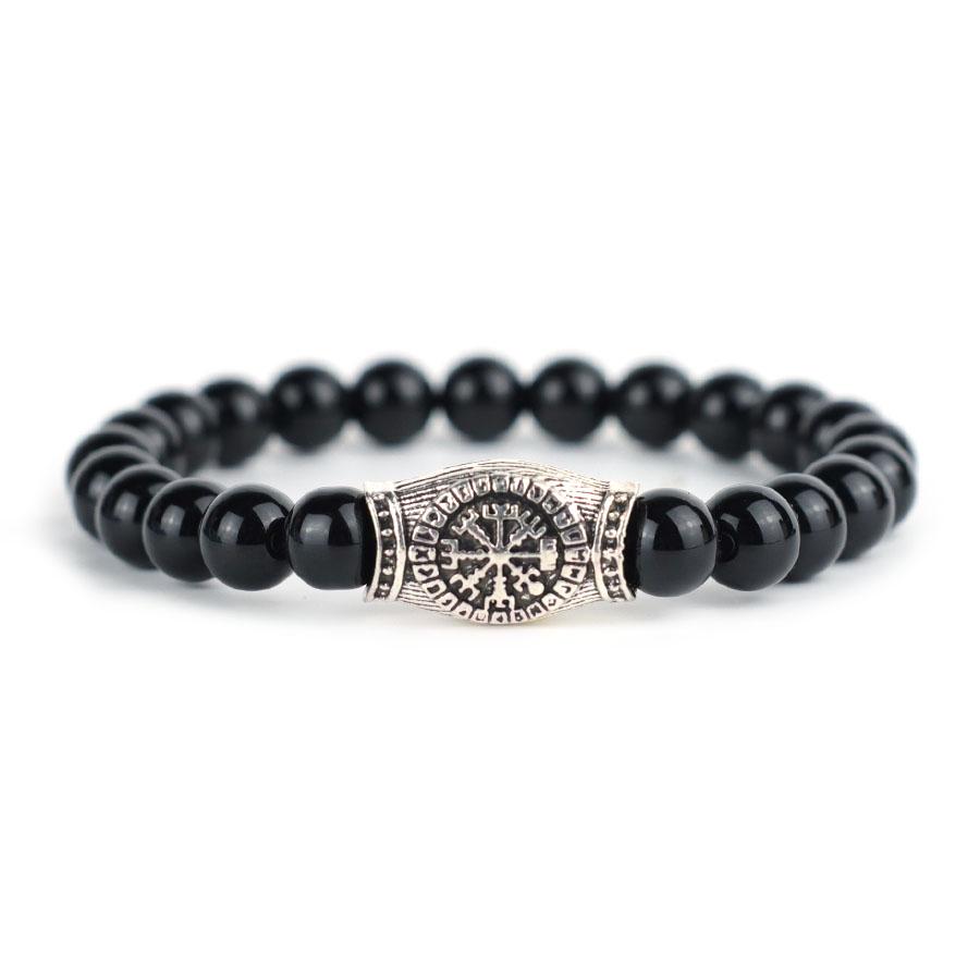 

Minimalist Viking Bracelet Men 5 Colors 8mm Tiger Eyes Onyx Obsidian Stone Strand Braslet Positive Energy Healing Braclet Hombre