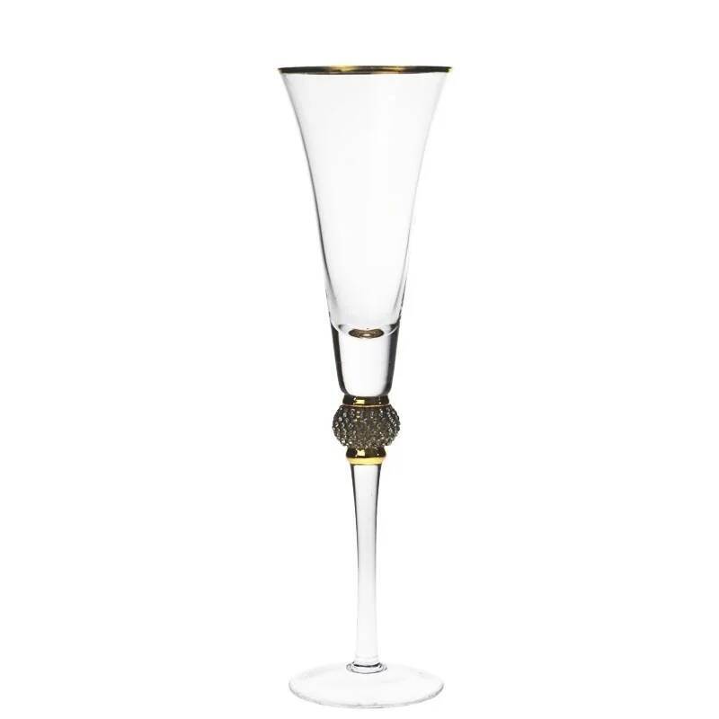 Rotweinglas mit Goldrand Diamant Cocktail Champagnerkelch Kristallweinglas Extrem Luxuriös Hochzeitsfeier Glaswaren Trinkbecher