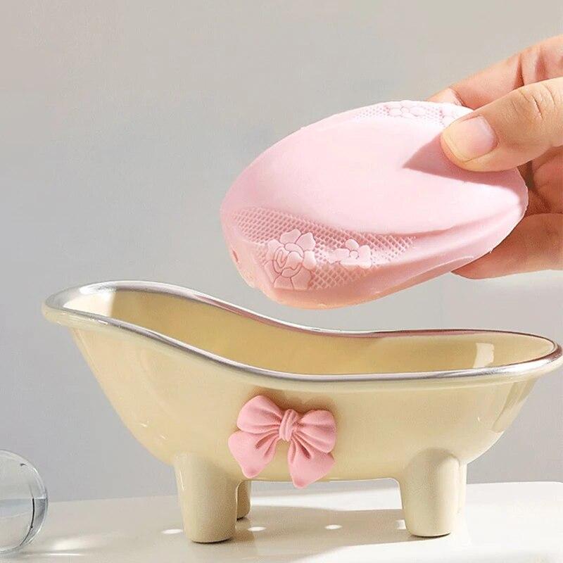 1ks Luxusní Krásná Kreativní Nádobka na Mýdlo do Vany Držák Domácí Koupelnová Pultová Odkapávací Nádobka na Mýdlo