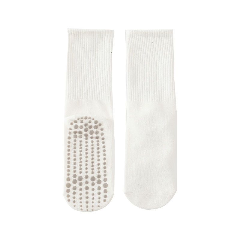 

Socks for Running Aerobics Non-Slip Yoga Socks Tube Socks Pure Color Cotton Female Indoor Room Socks Outdoor Athletic Socks Fitness Socks White (one pair)
