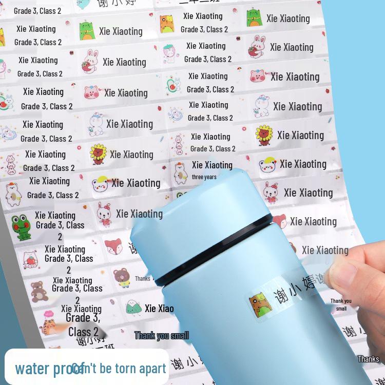 

Waterproof & Tear-Resistant Name Stickers for Kids - Self-Adhesive, Transparent, Perfect for Kindergarten to First Grade Handwritten Blank - 10 pcs