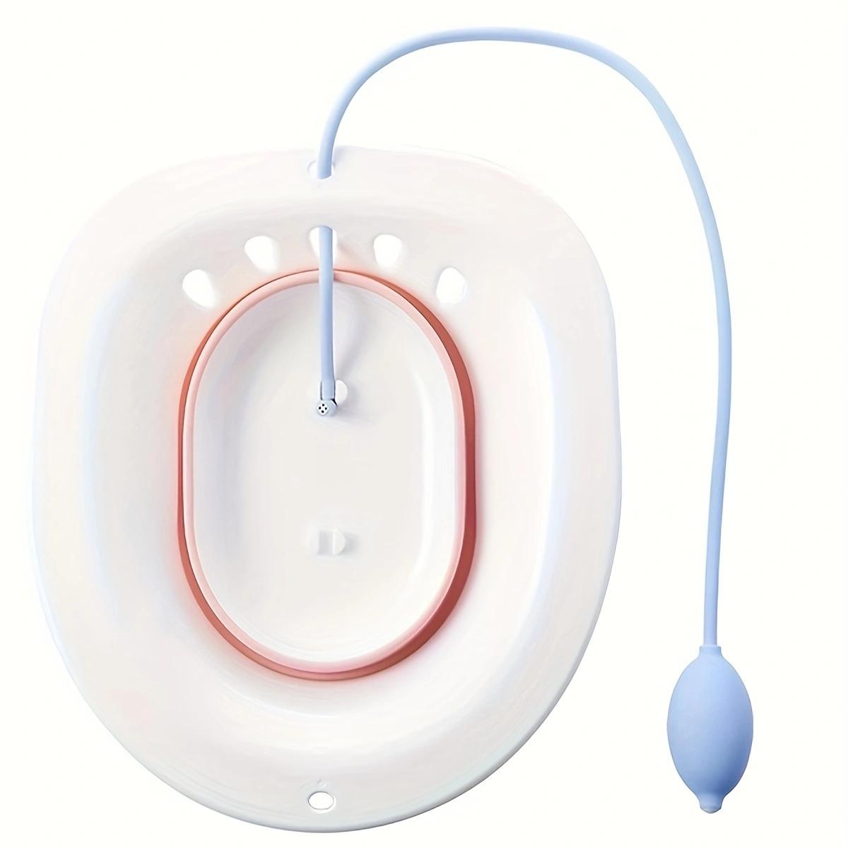 

Портативне біде, що складається, без присідань, гінекологічний менструальний умивальник Умивальник для вагітних жінок, умивальник для сідниць, медичний умивальник Анальний умивальник від геморою рожевий