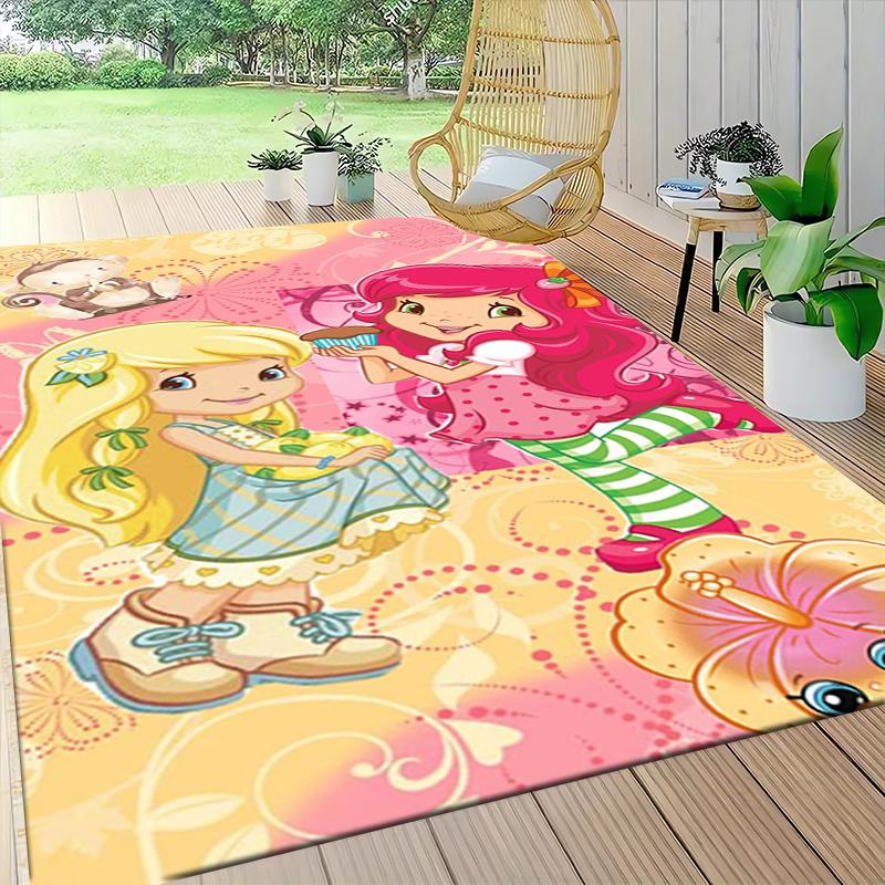 1Pc Strawberry Shortcake Fantasy Carpet Rug Customizable Soft Washable Antislip Home Living Room Sofa Mats Personalized Rug 0917256