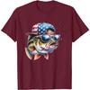 Funny Fishing FisherUnisex Gift American Flag T-Shirt