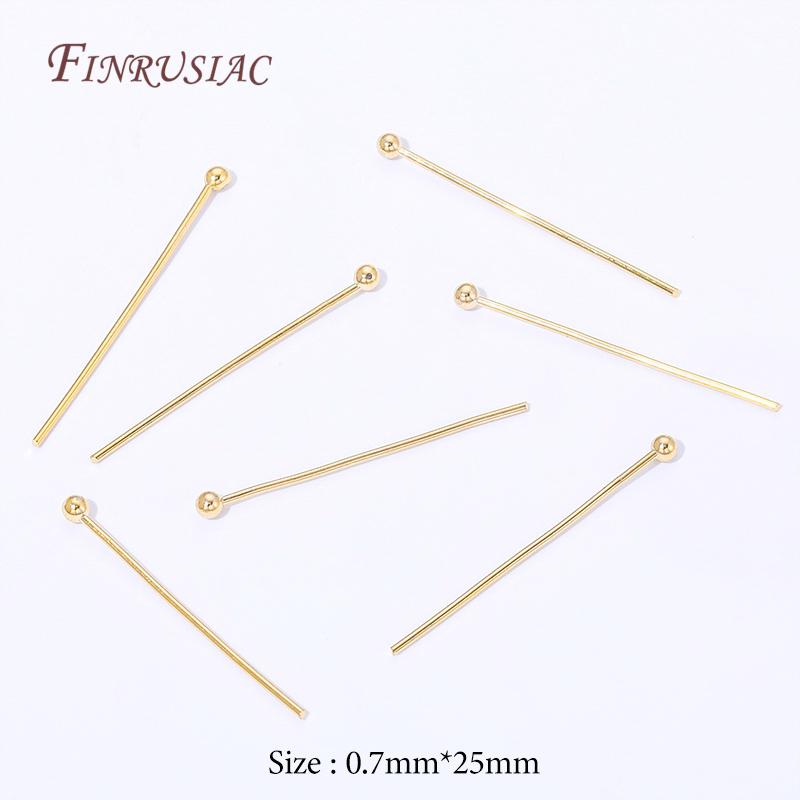 18K Gold Plated Ball Head Pins,Long Stem Beading Pins For Jewelry Making,DIY Craft Jewelry Findings,Earrings Accessories
