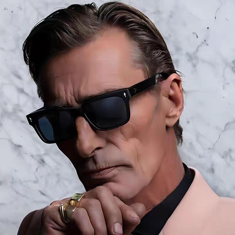 Fashion Retro Rectangle Punk Glasses Brand Design Women's Sunglasses Black Fashion Square Sun Glasses for Men's UV400