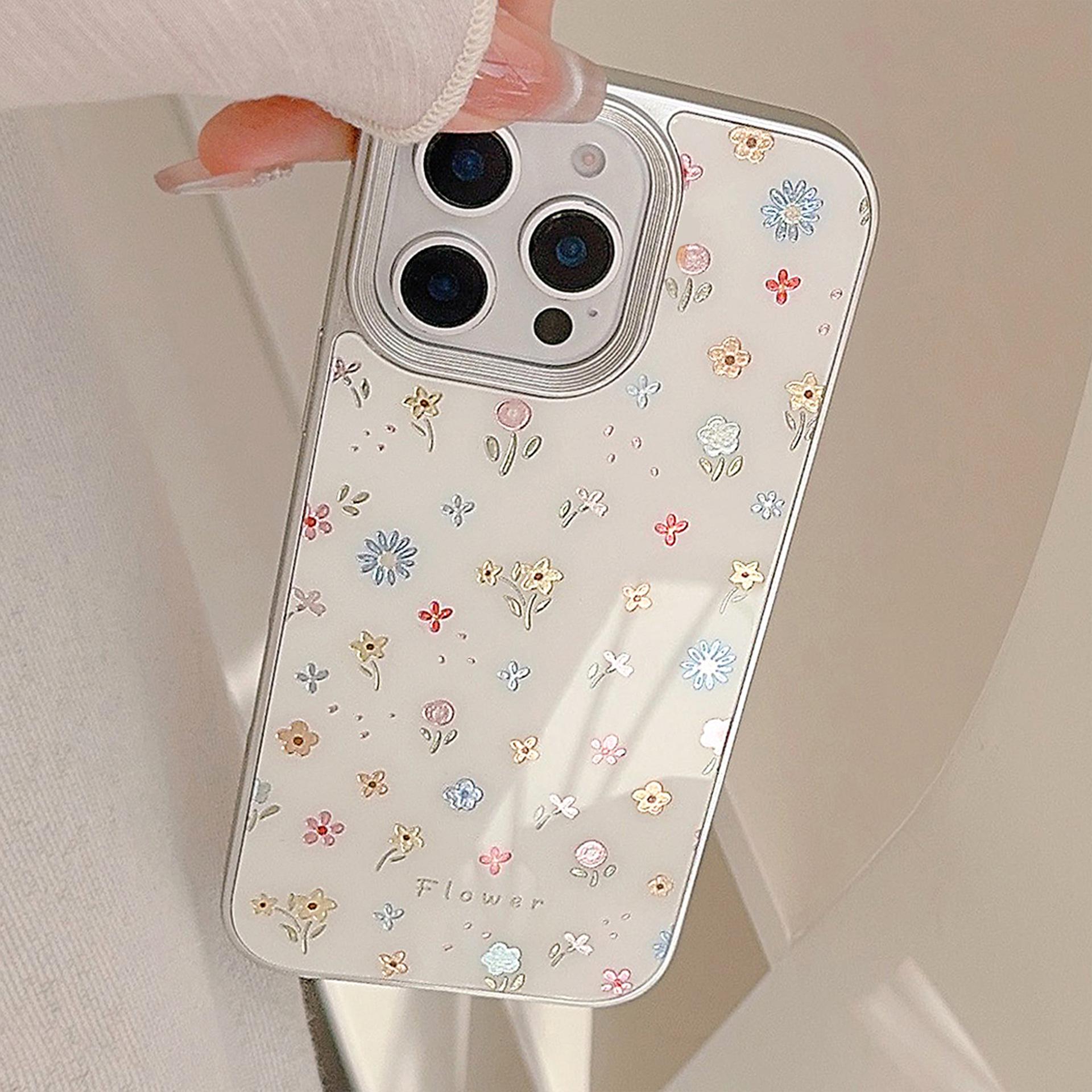 

Золотистый чехол для телефона Apple 16 цветов мелкий цветочный 15 Promax подходит для iPhone 14 противоударный 11 стекло 13 жесткий 13