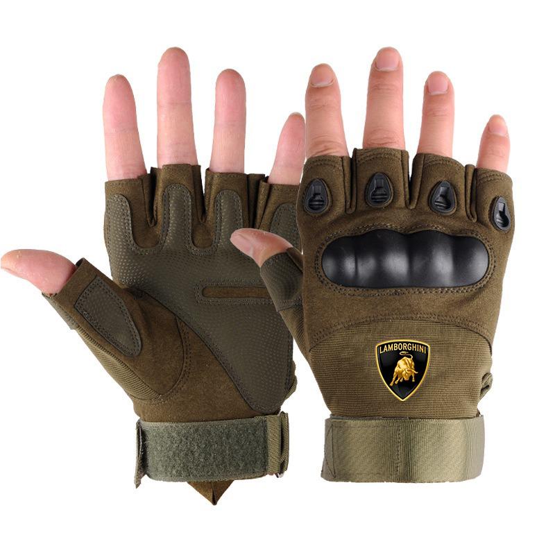 

Motorcycle Outdoor Climbing Protection Tactical Men s Half Finger GlovesFor Lamborghini Urus Huracan AventadorPremiumAccessories XL армія зелений колір