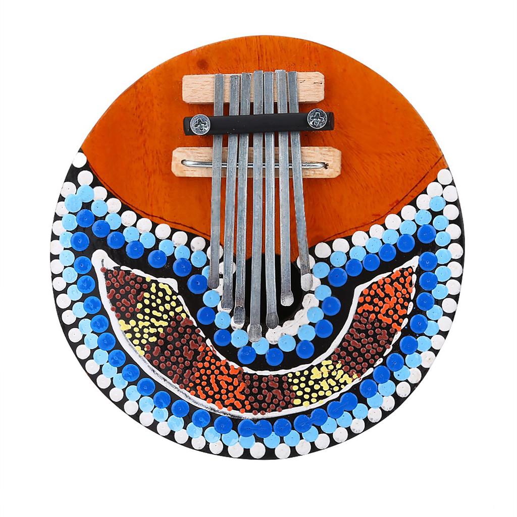 7 Key Tuneable Coconut Shell Mbira Portable Finger Thumb Piano Musical Instrument