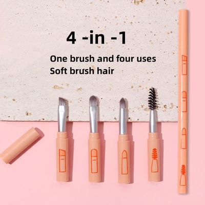 4 In1 Makeup Brush Flat Eyeshadow Foundation Concealer Powder Bronzer Blusher Eyeliner Retractable Detachable Brushes