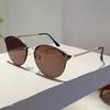Luxury Designer Brand Half Frame Sunglasses Women For Men Popular Rivet Vintage Sun Glasses Punk Outdoor Driving Metal Eyewear