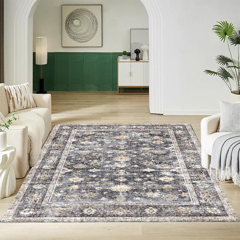 Klassisk Europeisk Tryckt Matta för Vardagsrum Heminredning Sovrum Kök Halkfria Mattor Områdesgolvmatta Tvättbara Mattor