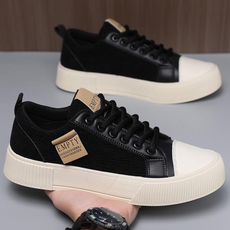 

Чоловіче вельветове низьке взуття на платформі: Модні, універсальні, на товстій підошві, надзвичайно великі розміри на весну 46 чорний