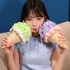 25CM Beautiful Ice Cream Hydrangea Hand Bouquet Plush Plant Stuffed Toys Nice Home Decoration For Lovers Valentine's Day Gift
