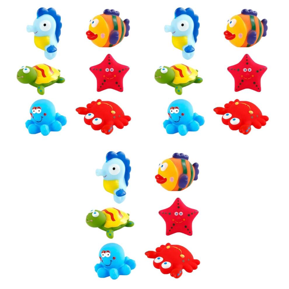 Conjunto de 18 Peças de Brinquedos de Banho para Bebê Design Criativo de Vida Marinha Cores Sortidas