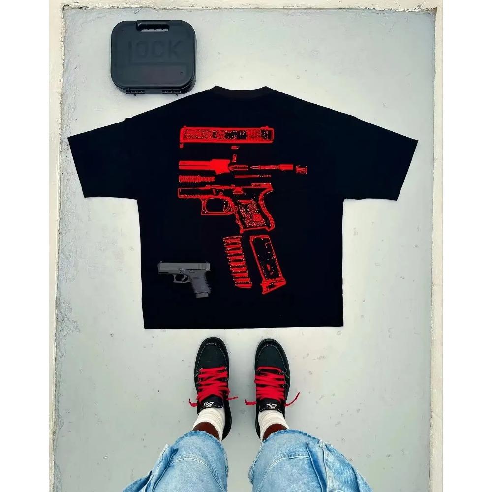 Oversized TShirt Gothic Short Sleeve T Shirt Mens Harajuku Hip Hop inWe Trust Graphic Print Round Neck Cotton Tops