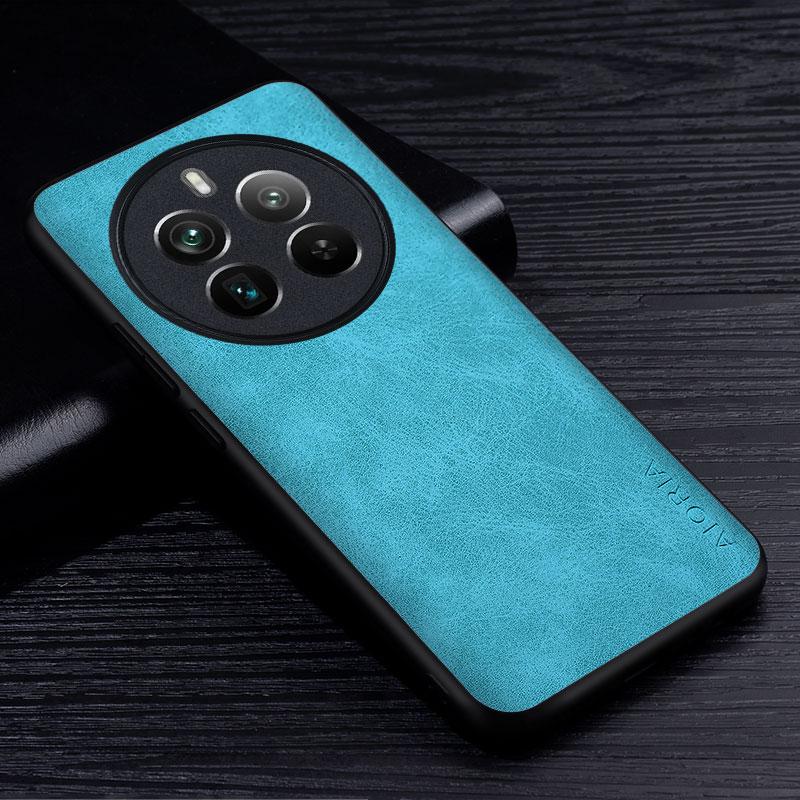

Премиальный чехол для телефона из искусственной кожи для Realme 12 Pro Plus 5G, устойчивый к царапинам однотонный чехол для Realme 12 Pro Case Realme 12 5G светло-синий