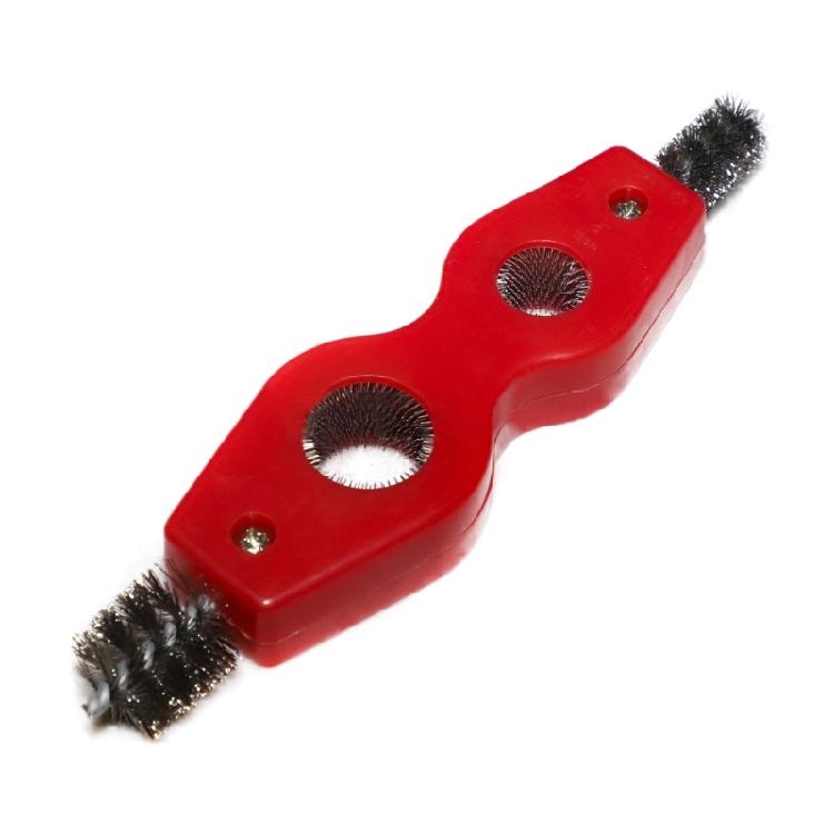Pipe Brush Battery Terminals Brush Double Head Double Hole Internal External Thread Wire Brush Portable Cleaning Tool