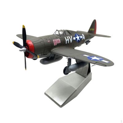 1:72 P-47 Fighter Jet with Display Base Collection, Diecast Plane Model Attack for Bar Bedroom